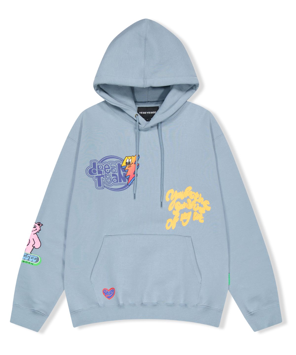 예스아이씨(YESEYESEE) Y.E.S Lightning Bear Hoodie Cool Grey