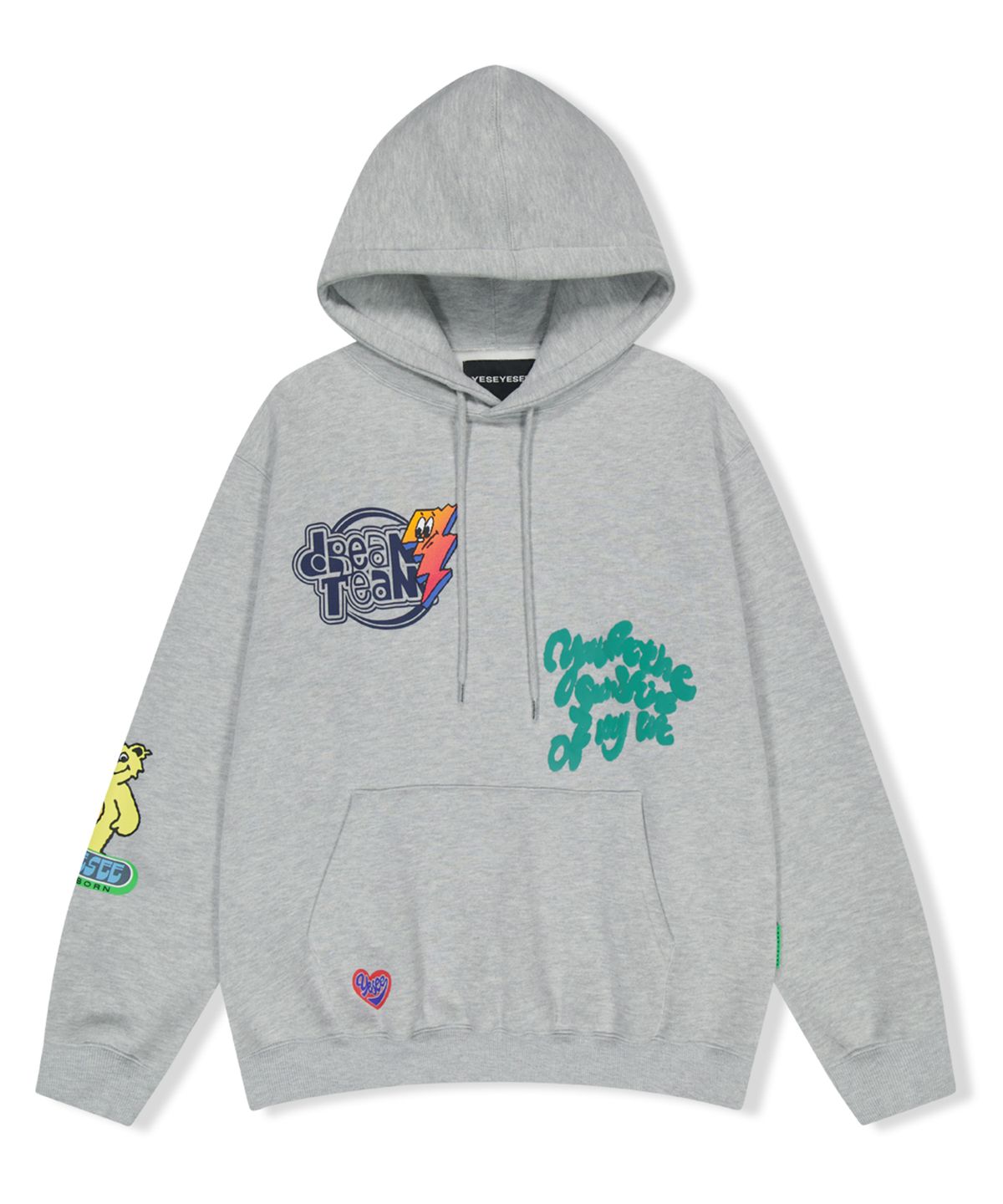 예스아이씨(YESEYESEE) Y.E.S Lightning Bear Hoodie Grey