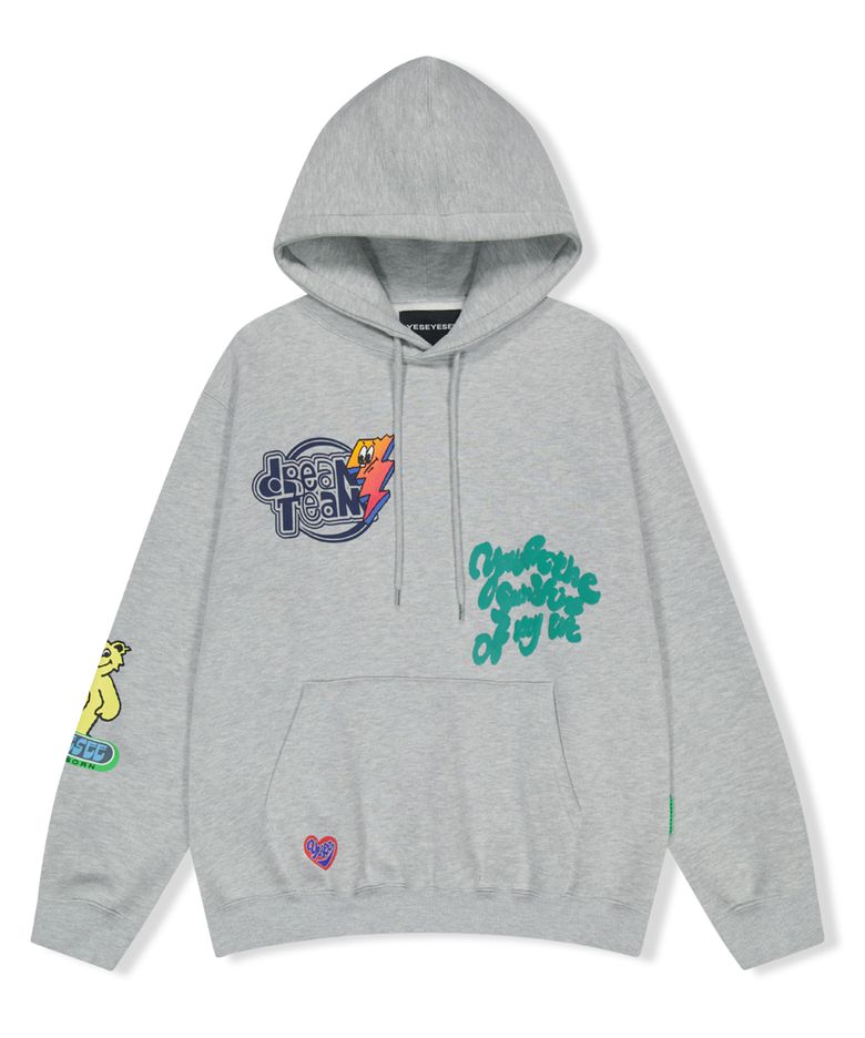 Y.E.S Lightning Bear Hoodie Grey