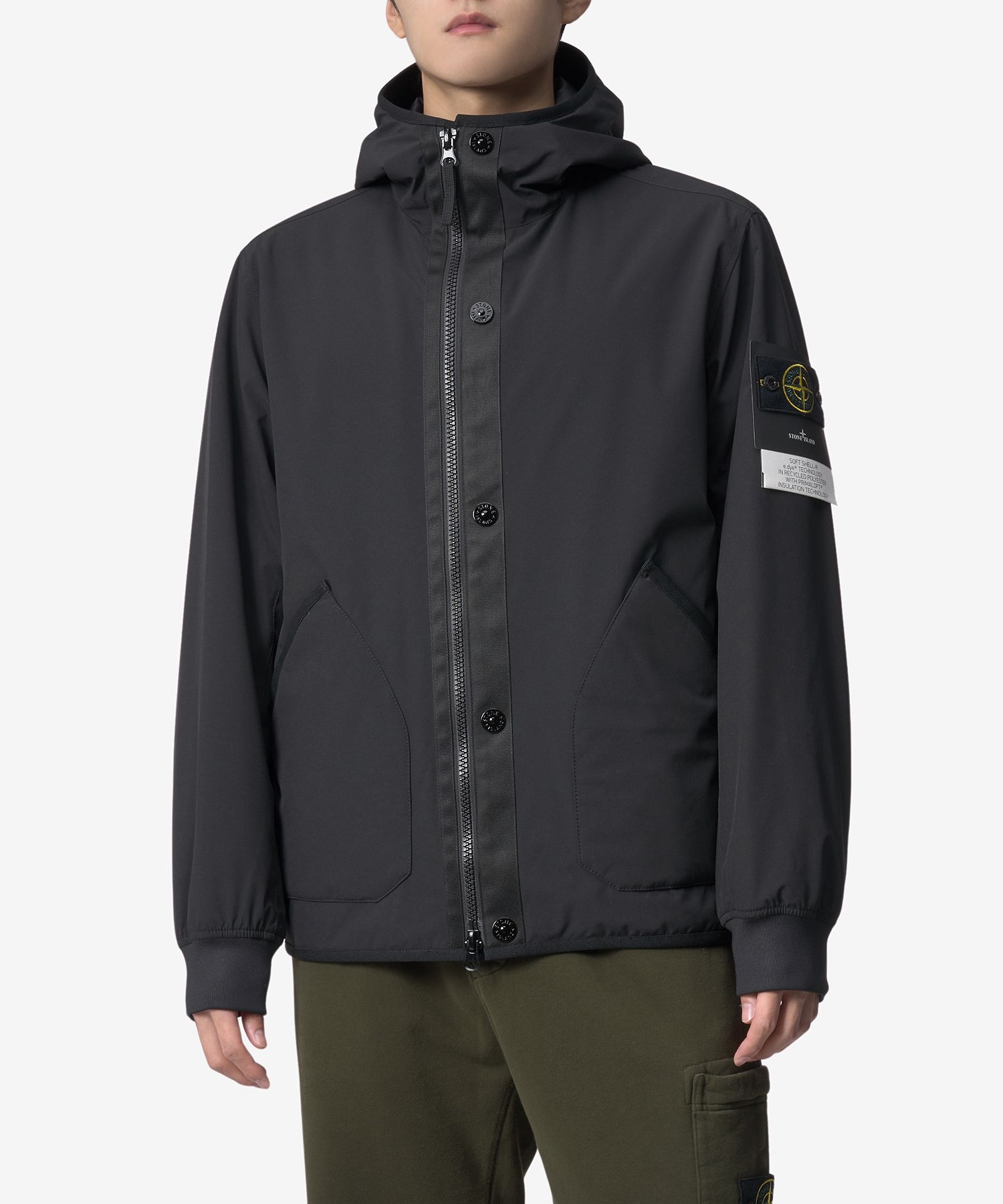 MUSINSA STONE ISLAND Men's Waffen Patch Shell R Hooded Jacket