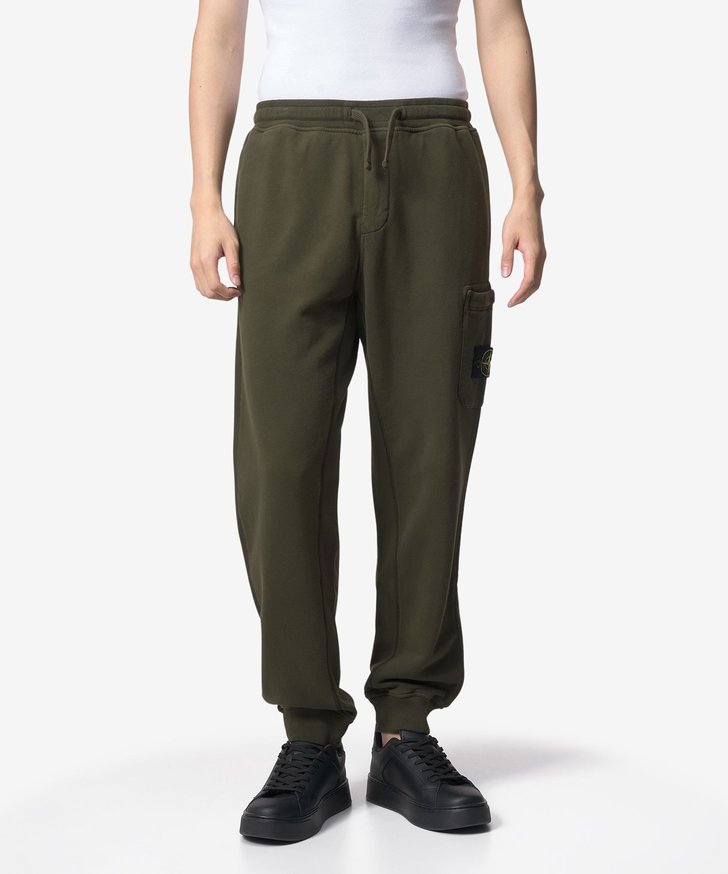 MUSINSA STONE ISLAND Men's Waffen Patch Cotton Jogger Pants