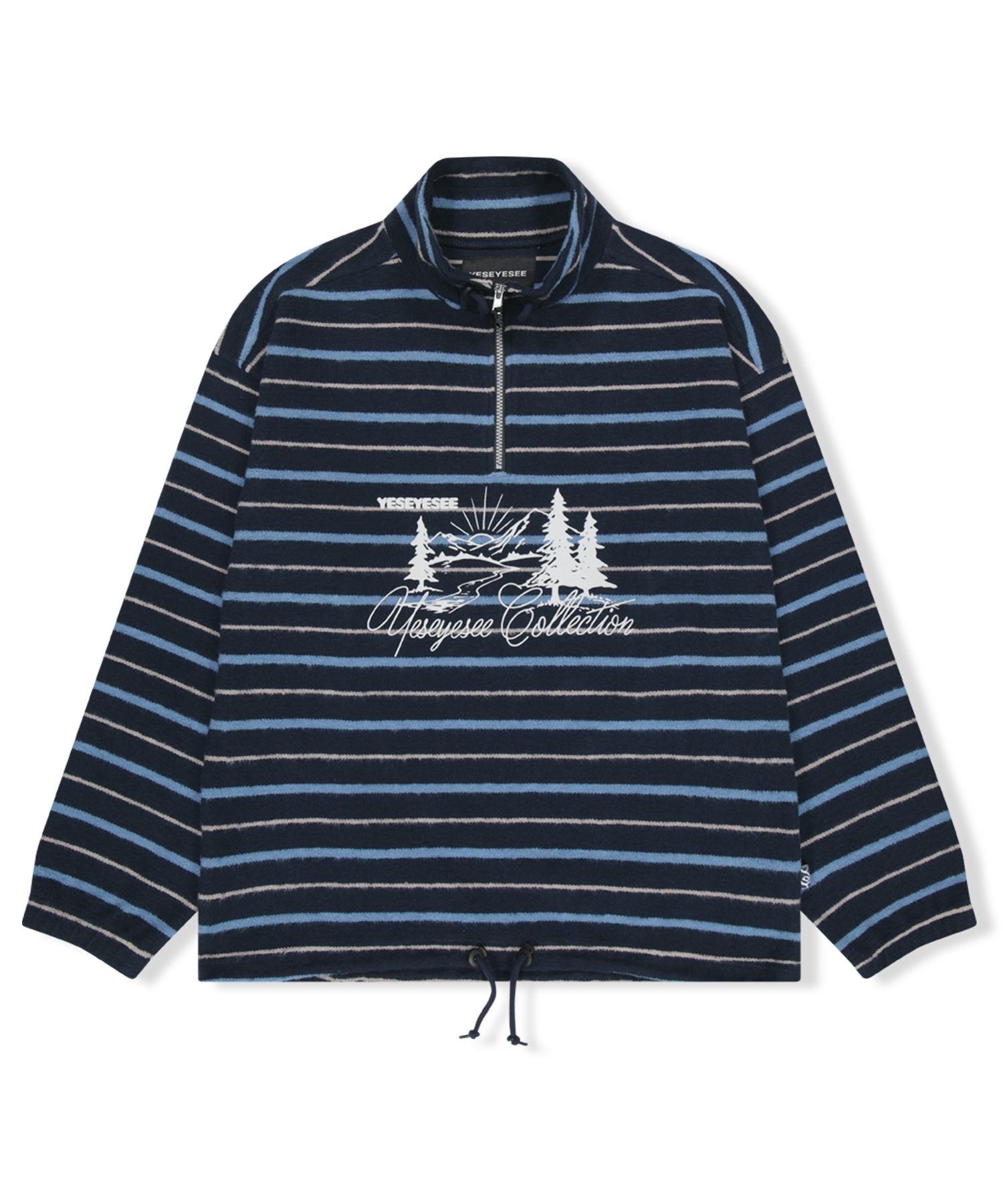 さらに100円引き◆YESEYESEE◆Y.E.S Stripe Half Zip MUSINSA公式 | YESEYESEE YES Stripe Half Zip Navy