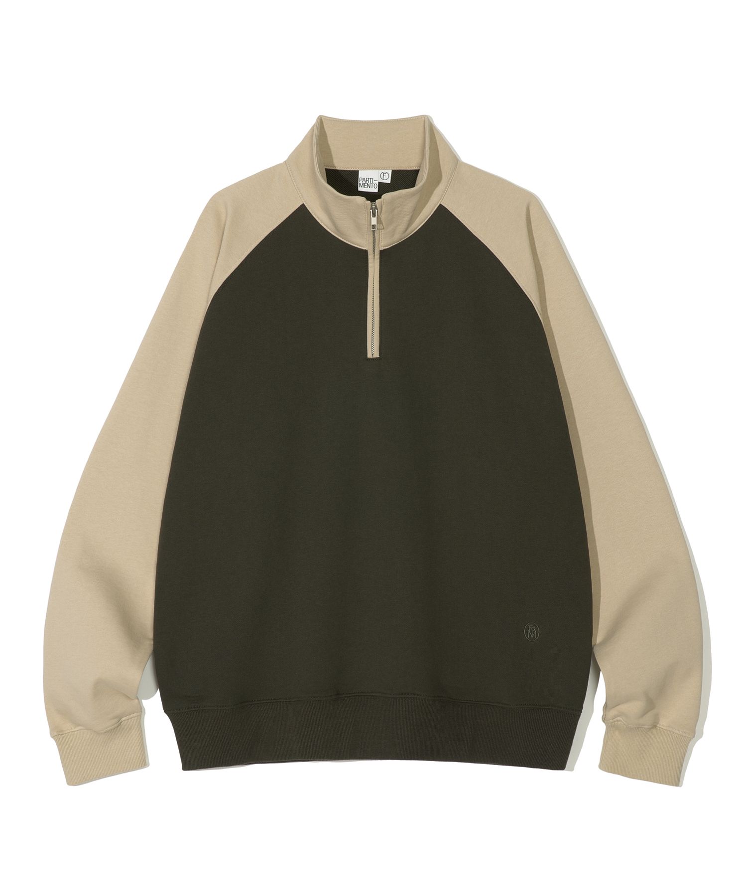 PARTIMENTOのDrawing Half Sweatshirt MUSINSA公式 | PARTIMENTO Drawing Half Sweatshirt Khaki Grey