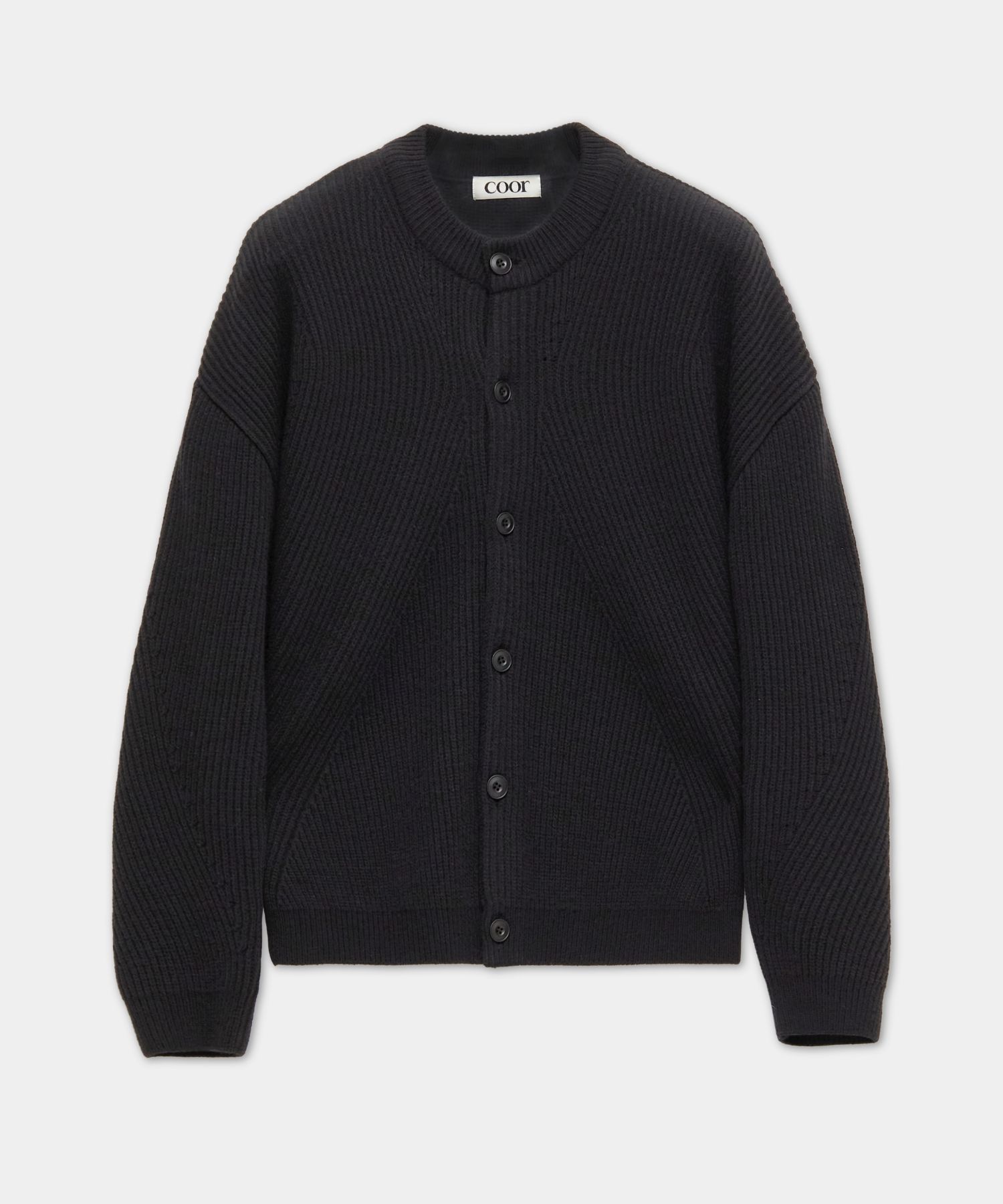 MUSINSA公式 | COOR カーブドリップラウンドネックカーディガン