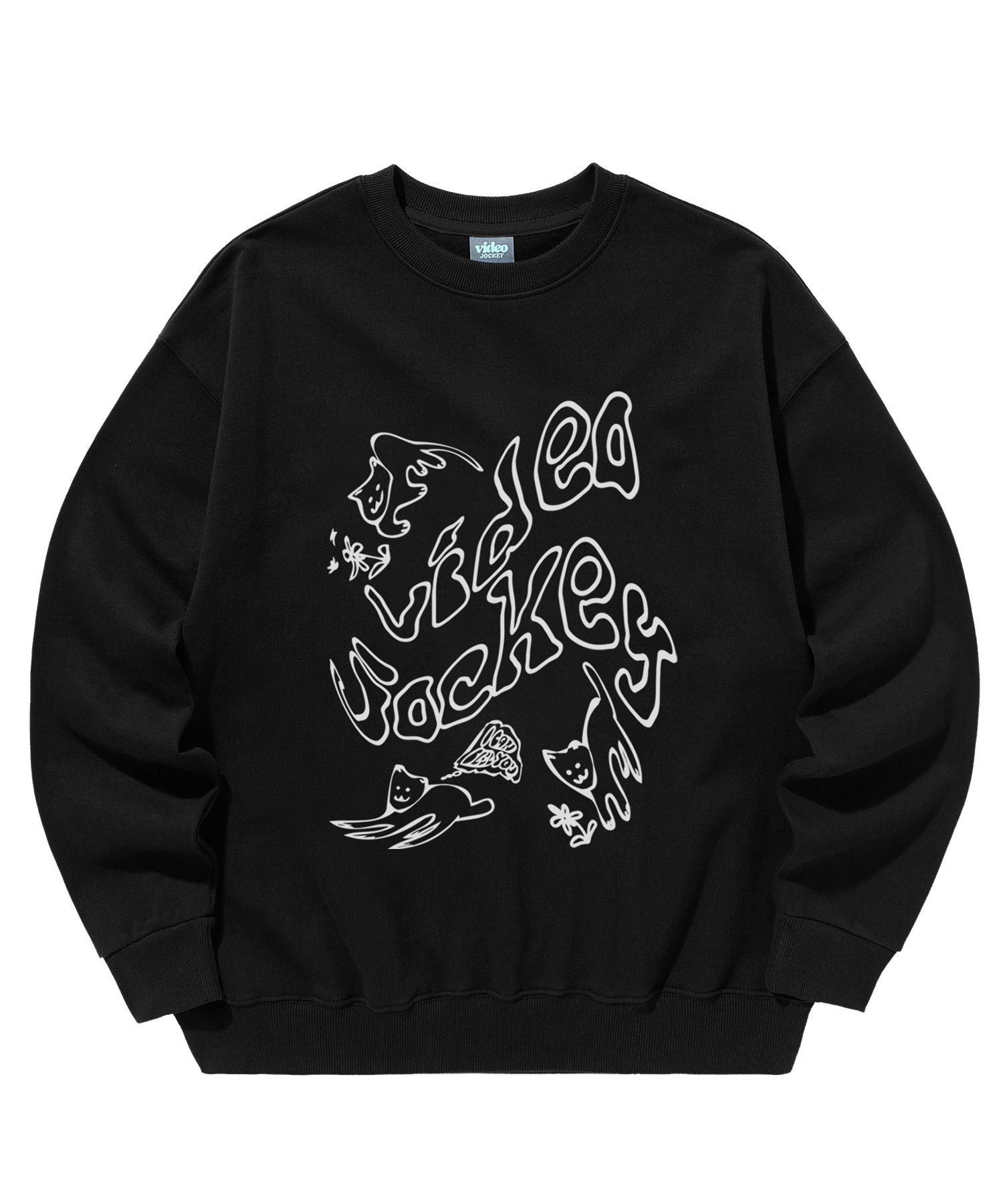 MUSINSA | VIDEO JOCKEY Hoshik Hoshik Hoshik Sweat Shirt [Black]
