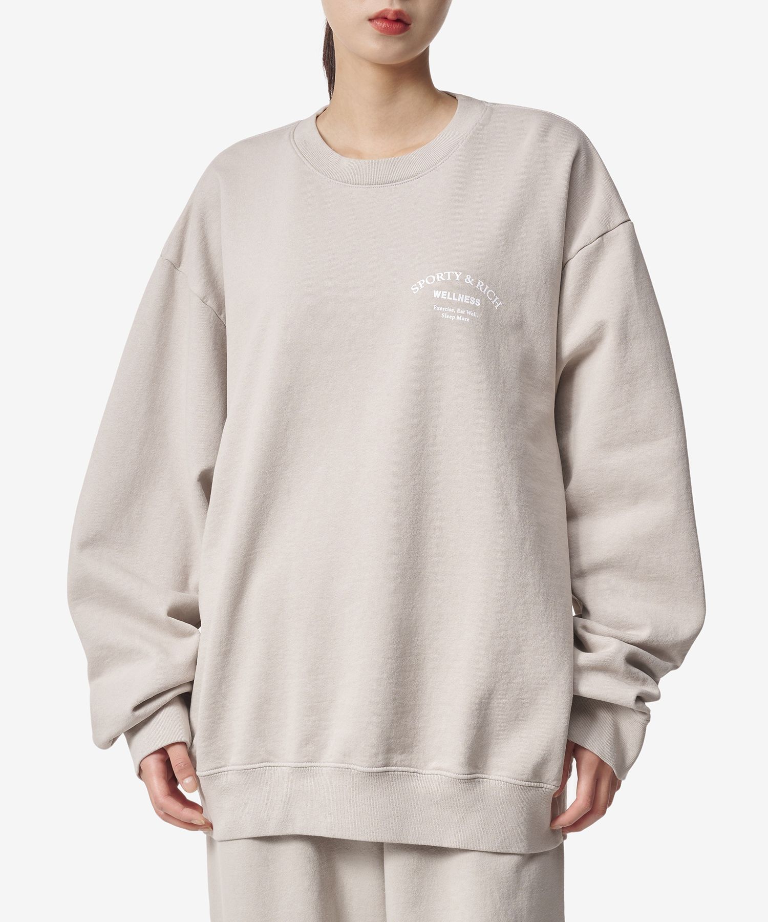 ★Sporty & Rich★ Wellness Studio Man to Man Dove CR866DV CR Buy Sporty & Rich Wellness Studio Crewneck 'Dove/White