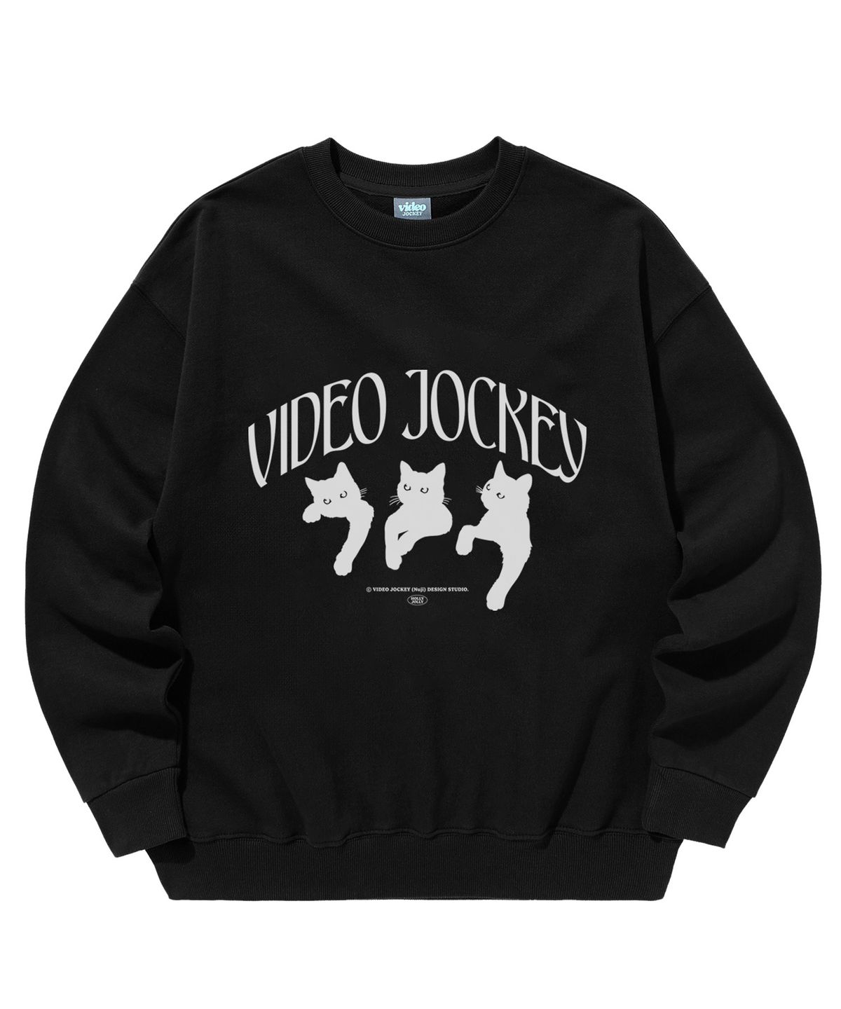 비디오자키(VIDEO JOCKEY) 냥냥냥 스웨트셔츠 [블랙]