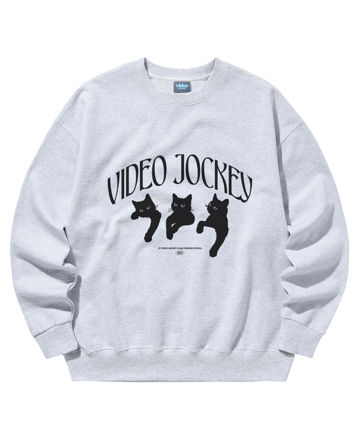비디오자키(VIDEO JOCKEY) 냥냥냥 스웨트셔츠 [그레이]