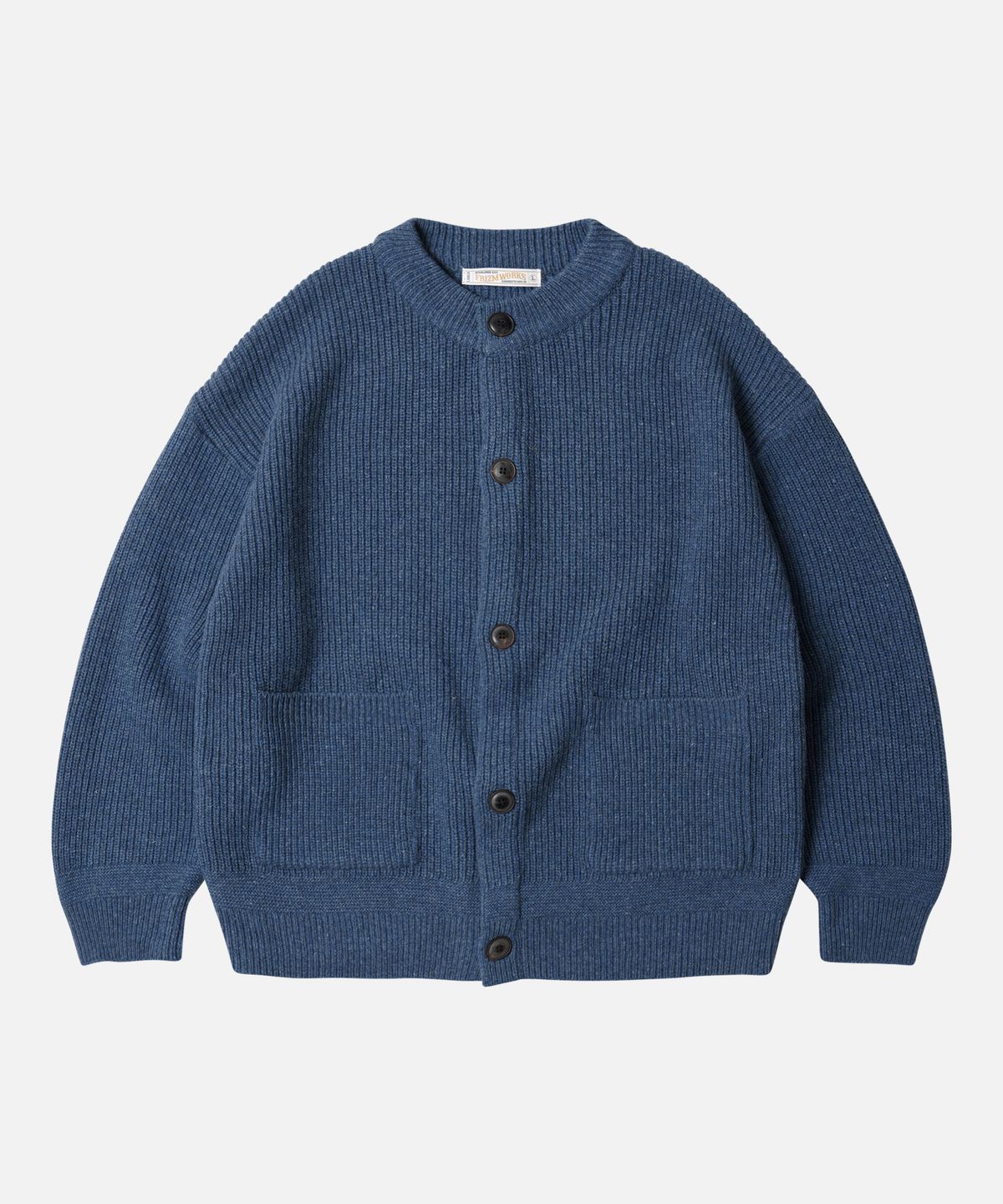 프리즘웍스(FRIZMWORKS) HEAVY WOOL ROUND CARDIGAN _ DENIM