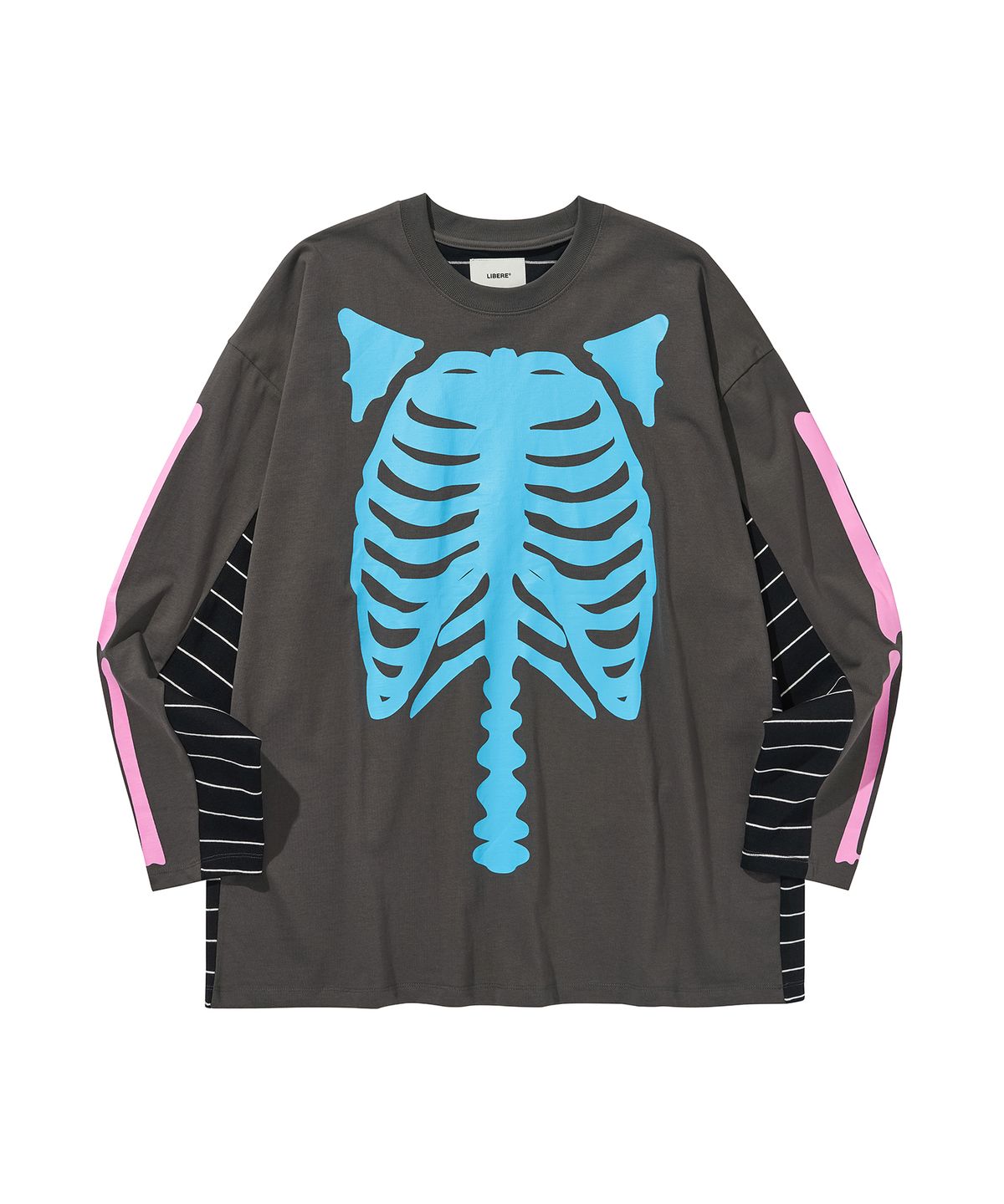 리베레(LIBERE) PARADOX BONE SLEEVE TEE / CHARCOAL