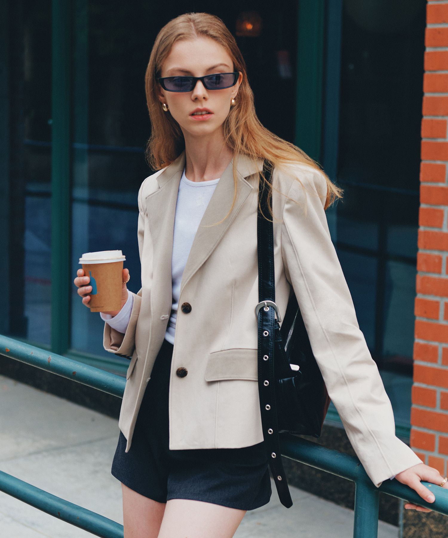 ジャケット citybreeze Color combination cropped jacket_BEIGE MUSINSA | CITYBREEZE WOMAN Color combination cropped