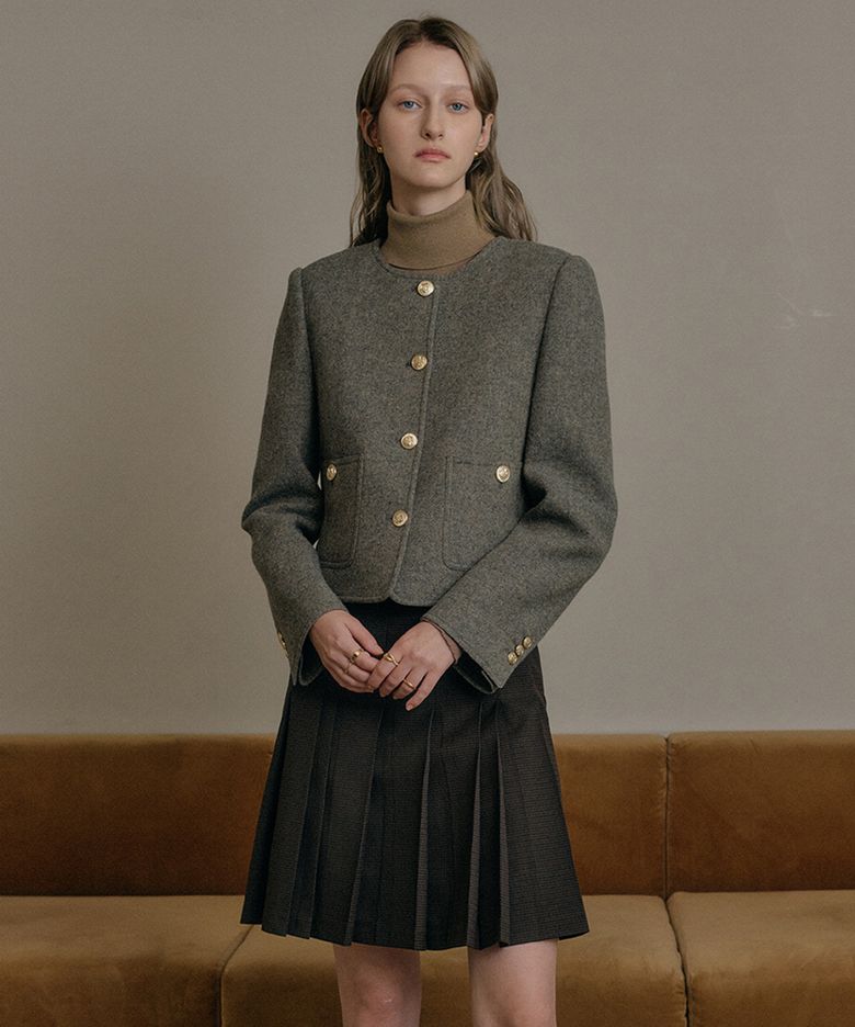 베이비 알파카 트위드 자켓 / BABY ALPACA TWEED JACKET_2colors