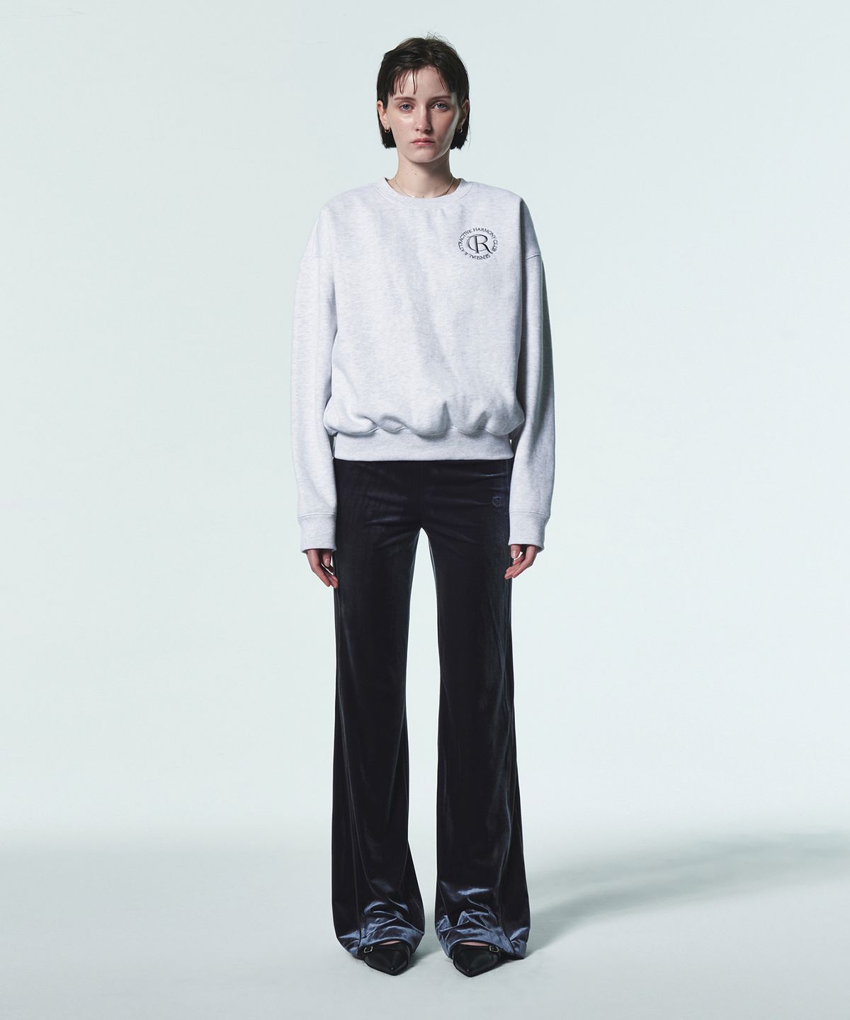 커렌트(CURRENT) VELVET BANDING BOOTCUT PANTS [CHARCOAL]