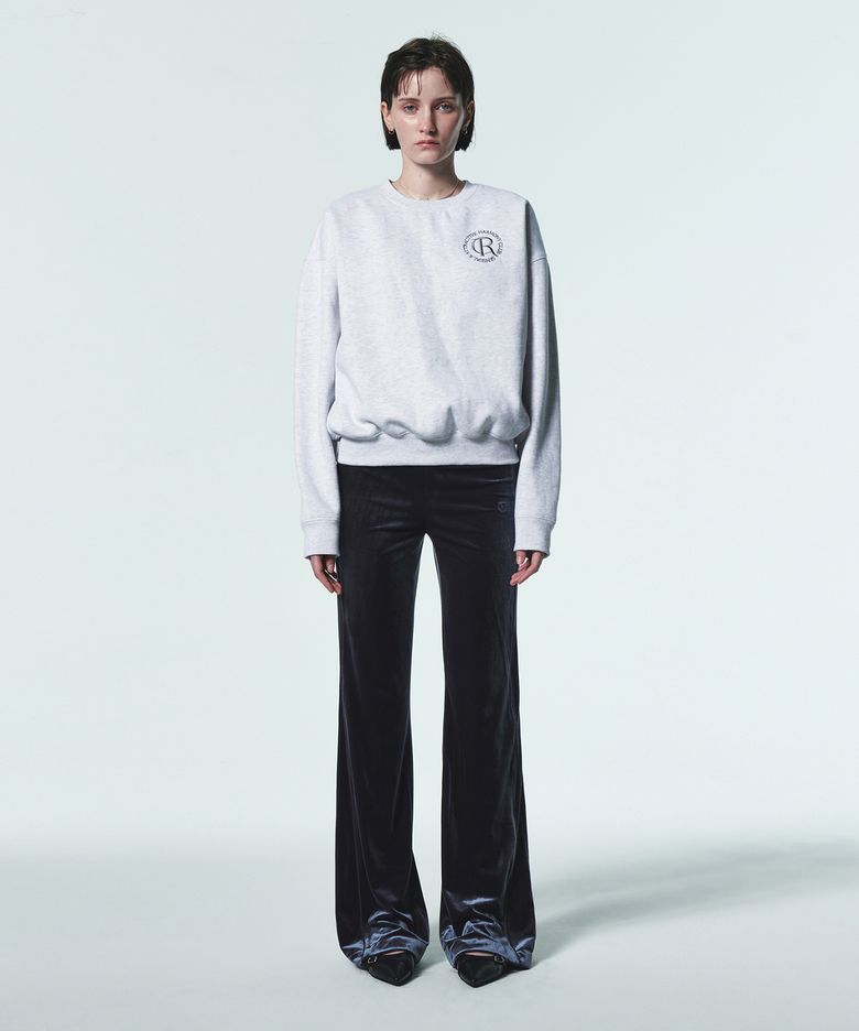 VELVET BANDING BOOTCUT PANTS [CHARCOAL]