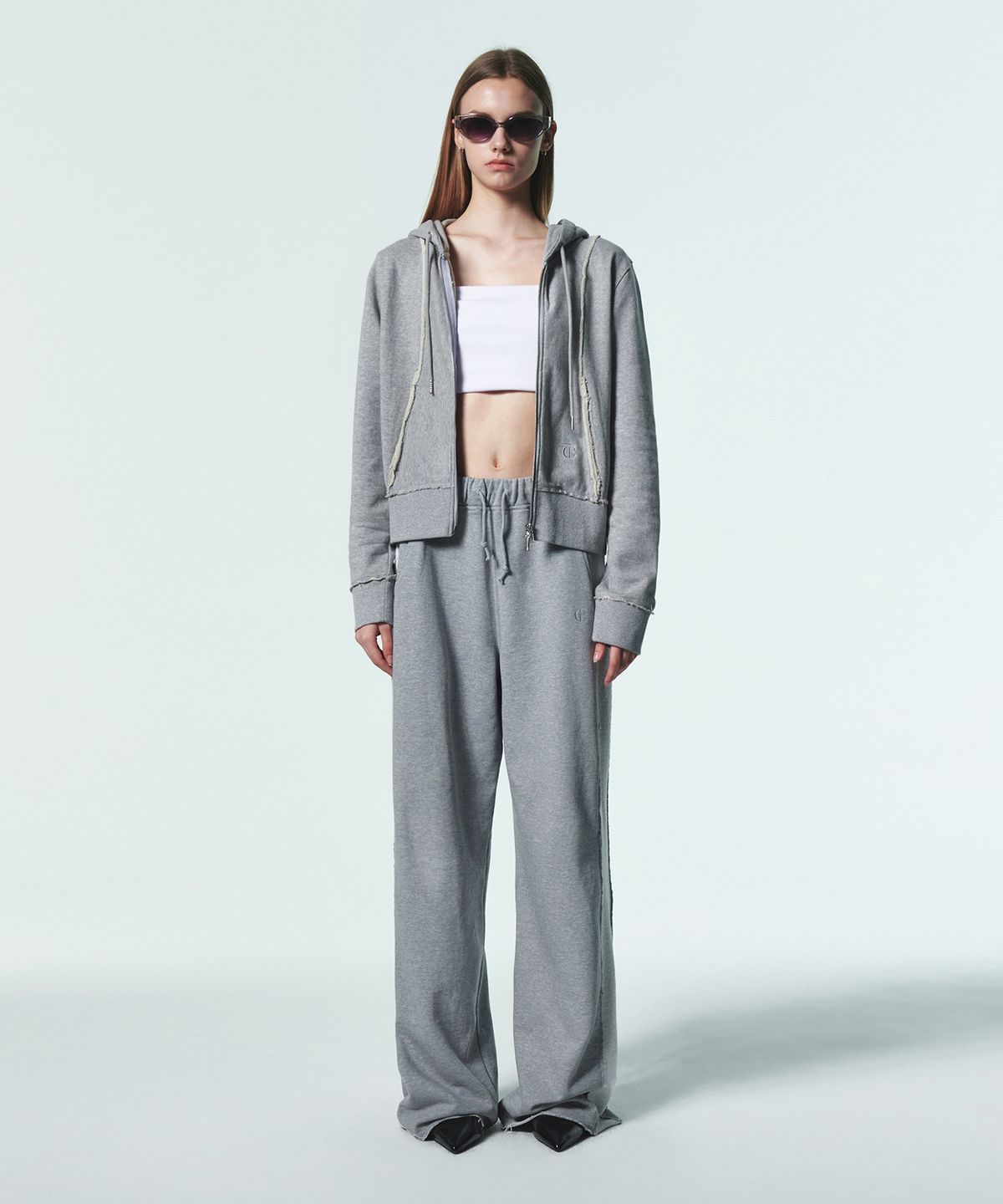 커렌트(CURRENT) SIDE DETAIL SWEAT PANTS [MELANGE GRAY]