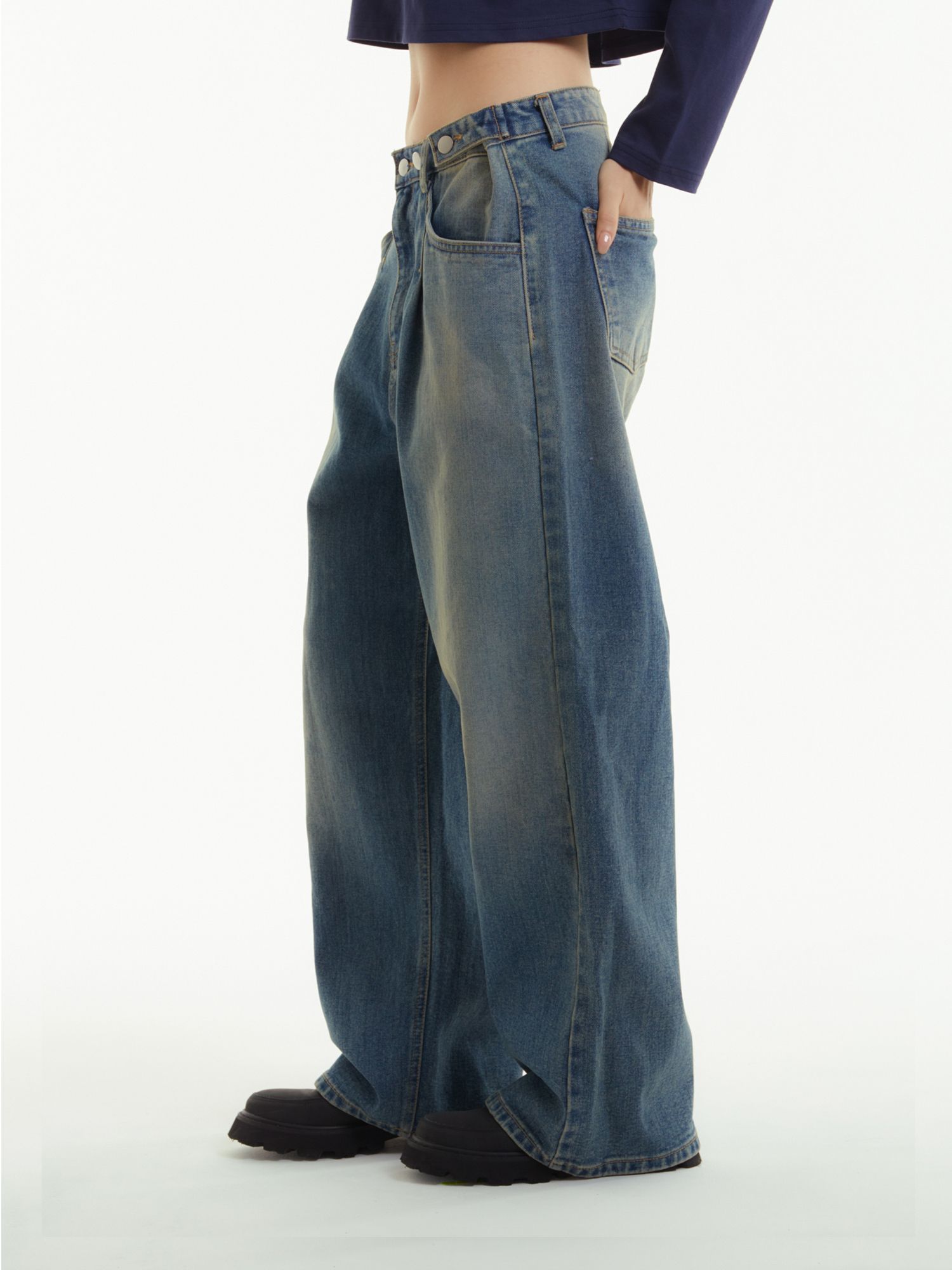 【UNKNOWN PLANET】TUCK WIDE SAND DENIM MUSINSA | UNKNOWN PLANET Custom one-tuck wide denim pants