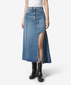 펜슬 데님 스커트 - 블루 / 754828QMACG4164