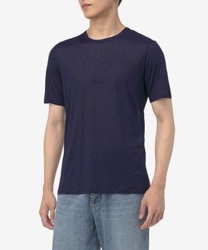 베이직 반소매 티셔츠 - 네이비 / 749102Y37IL4573