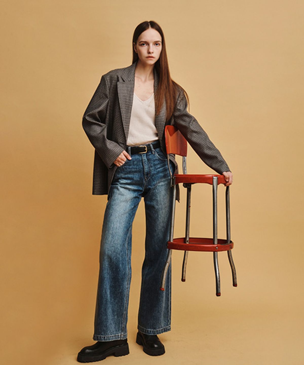 아바몰리(AVA MOLLI) SLIM STRAIGHT WASHING PT (L/BLUE)