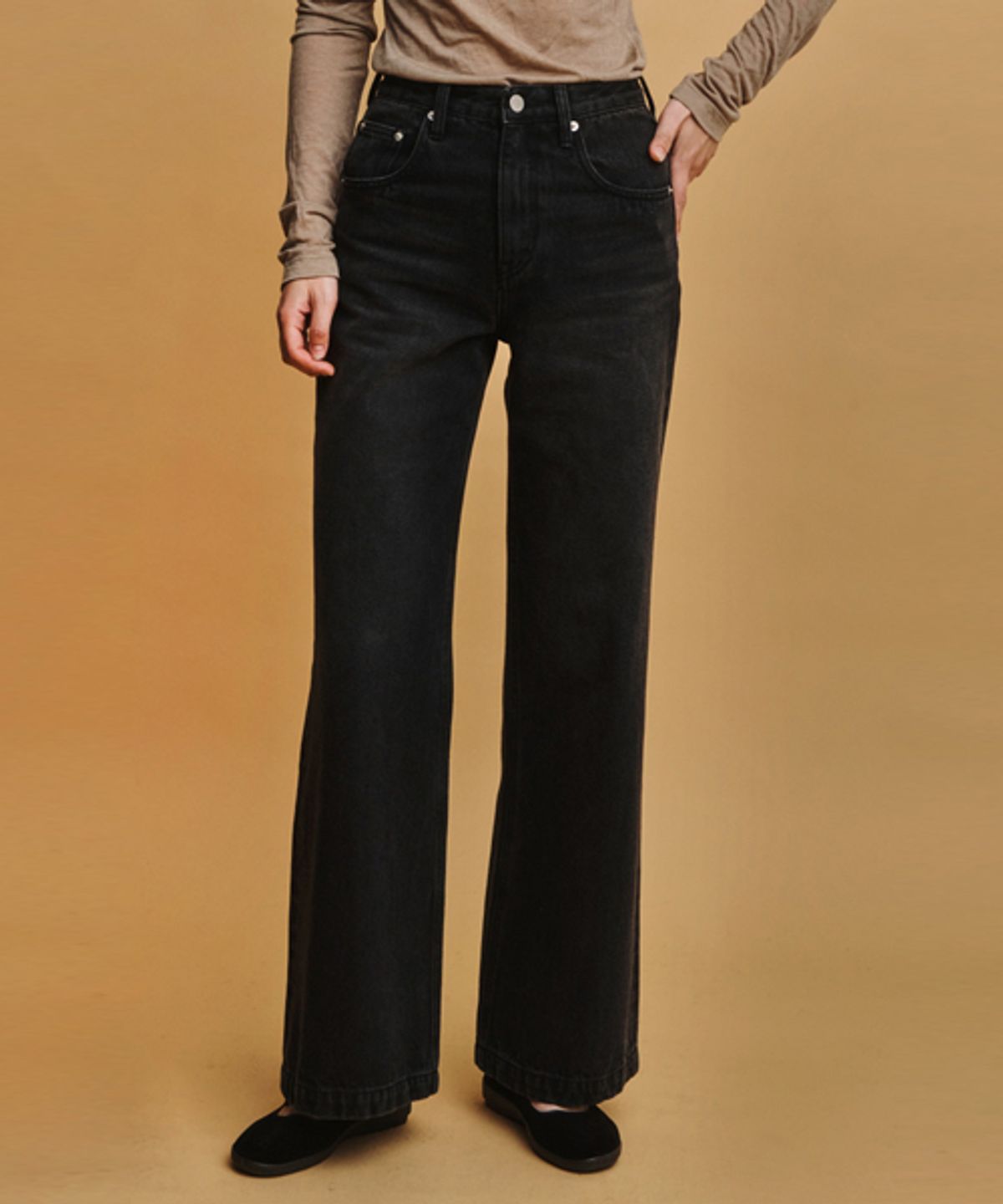 아바몰리(AVA MOLLI) SLIM STRAIGHT WASHING PT (BLACK)