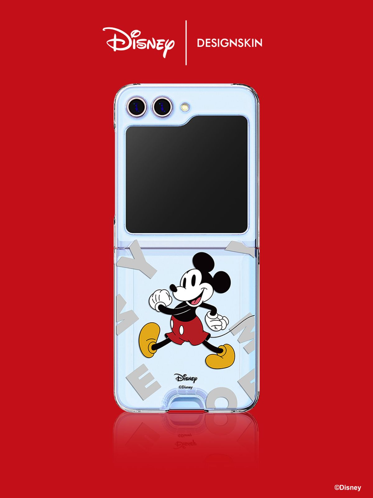 디자인스킨(DESIGNSKIN) [디즈니] 갤럭시Z플립5/4/3 카드슬롯 그래픽 케이스-미키마우스 레터링
