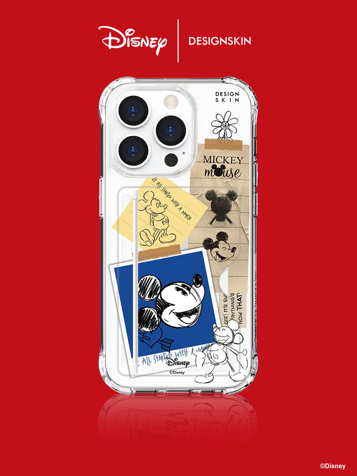 디자인스킨(DESIGNSKIN) [디즈니] 카드슬롯 그래픽 케이스-미키마우스_레트로