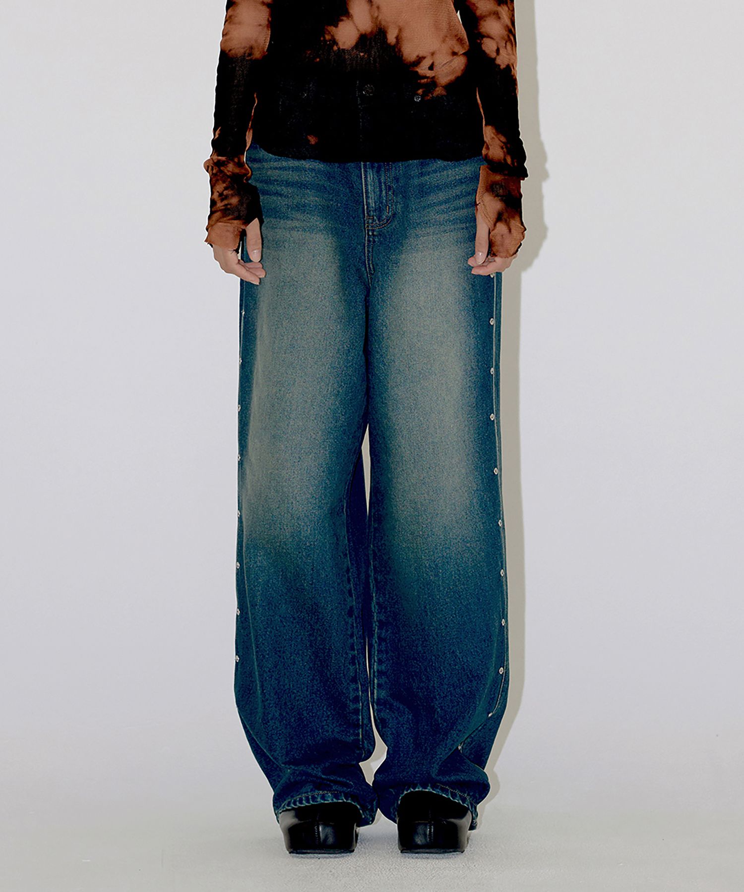 ★ DIAGONAL★ SIDE FASTEN DENIM PANTS dark blue DA233PT06DK MUSINSA | DIAGONAL SIDE FASTEN DENIM PANTS (dark blue)