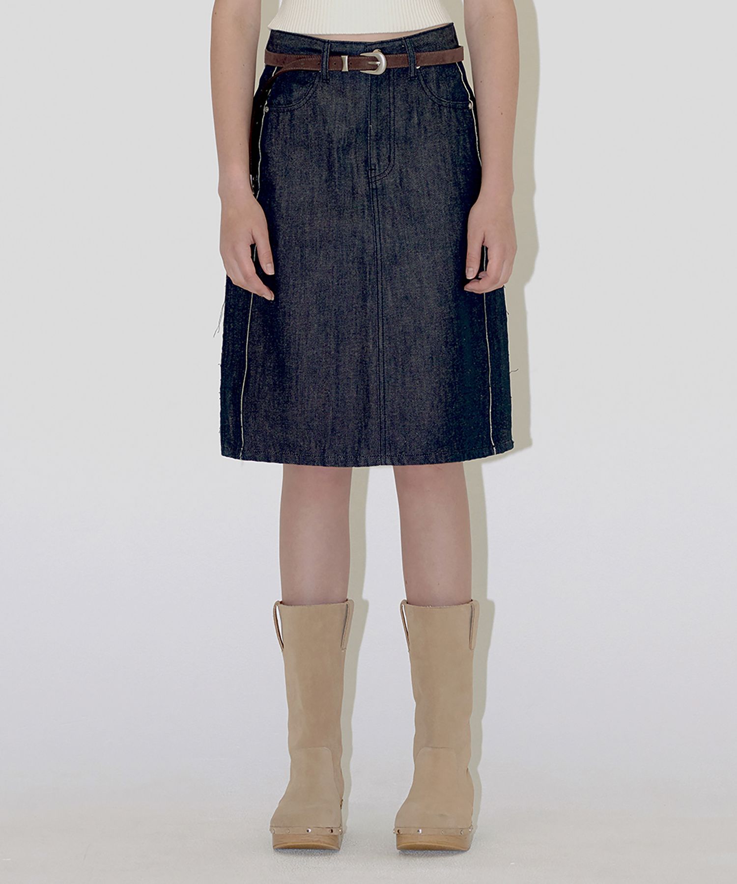 ★ DIAGONAL★ SIDE CUTTING DENIM SKIRT navy DA233SK01NY MUSINSA | DIAGONAL SIDE CUTTING DENIM SKIRT (navy)