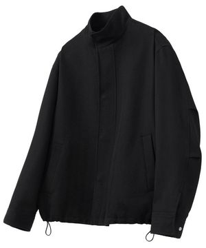 헤링본 트윌 하이넥 자켓 [BLACK]