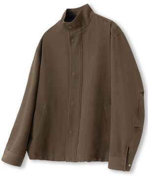 헤링본 트윌 하이넥 자켓 [BROWN]