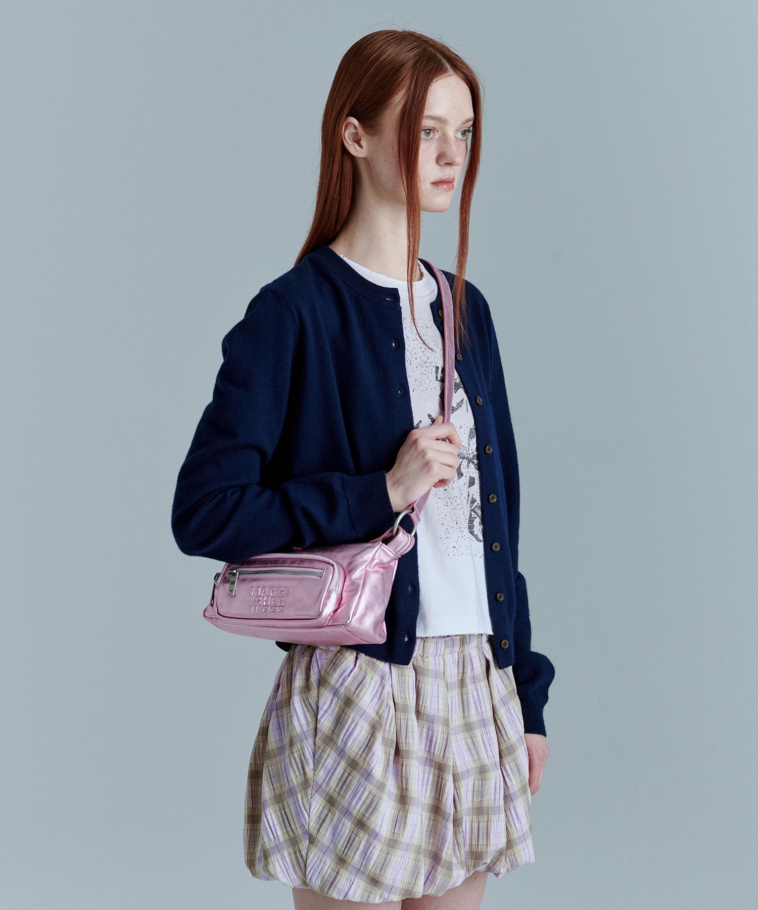 MUSINSA | MARGESHERWOOD OUTPOCKET HOBO MINI_metallic pink foiled plain
