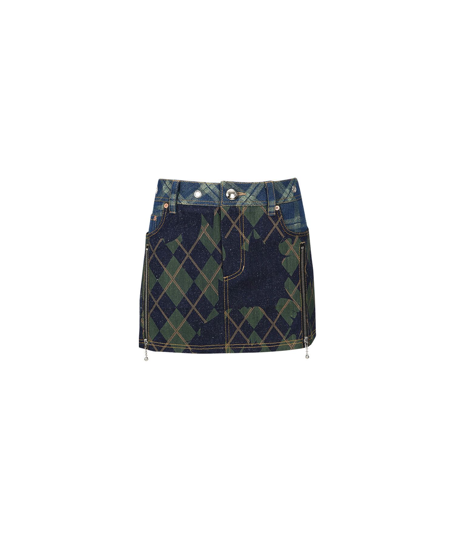 スカート [Anderson Bell] KIKI BROKEN ARGYLE DENIM SKIRT MUSINSA | ANDERSSON BELL FOR WOMEN Kiki Broken Argyle Denim