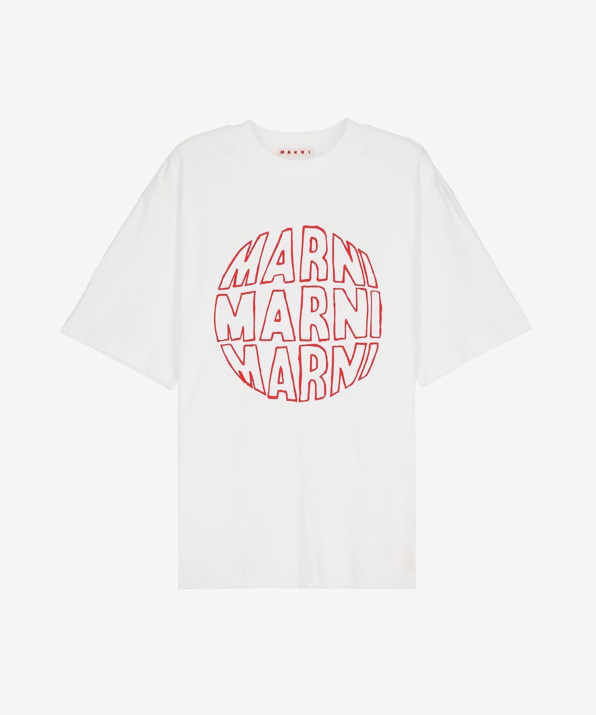 마르니(MARNI) 로고 릴리 반팔 티셔츠 - 화이트 / THJET49P02USCV80CLW01