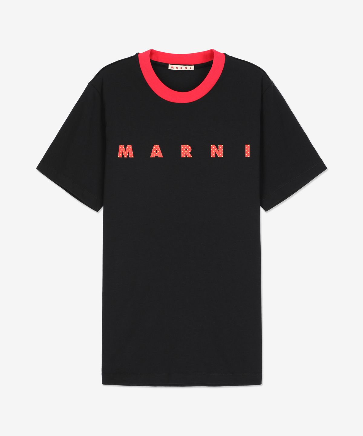 마르니(MARNI) 로고 프린트 반팔 티셔츠 - 블랙 / HUMU0198PNUSCV77PDN99