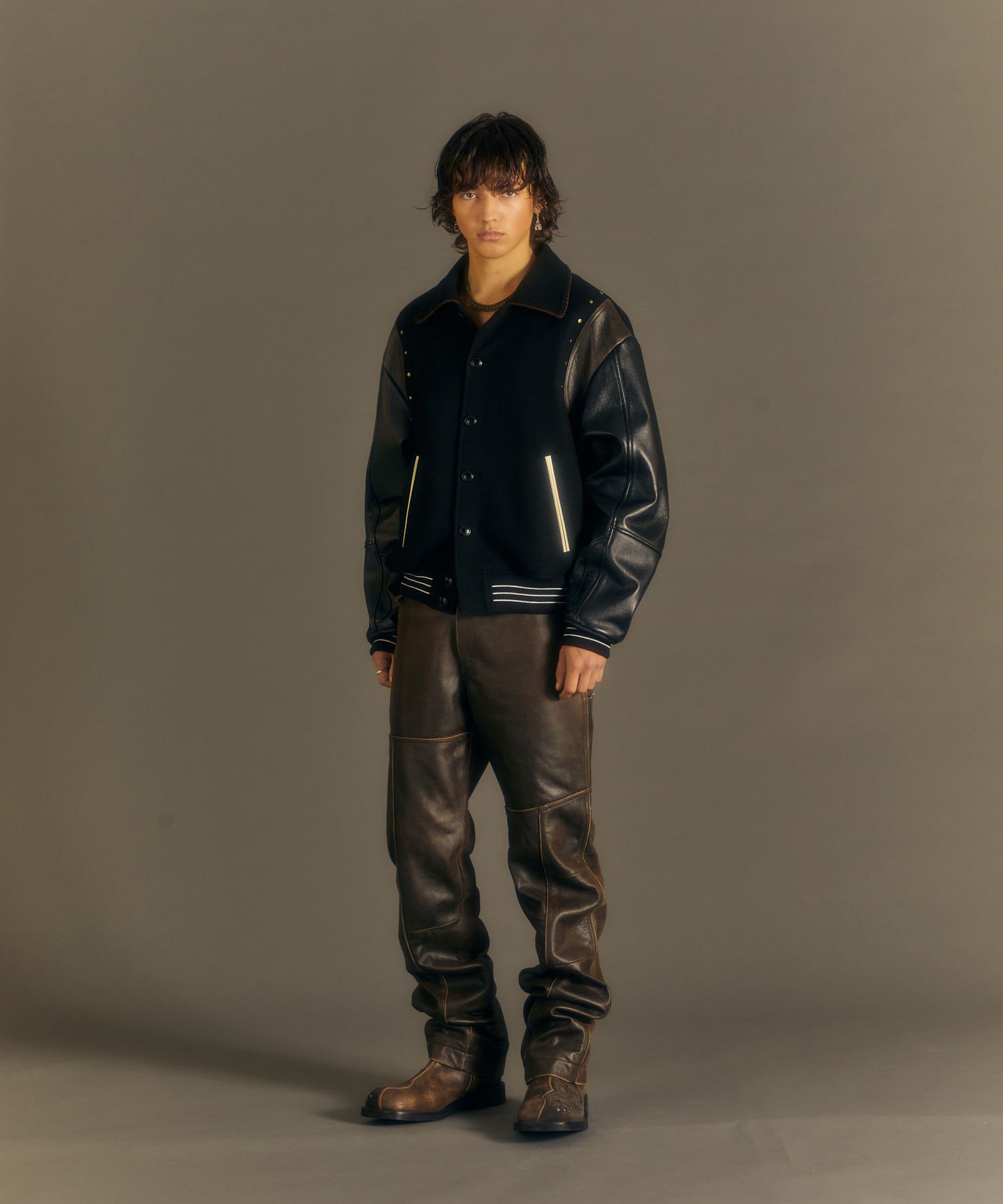 MUSINSA | ANDERSSON BELL Dressgen Leather Pants apa674m (BROWN)