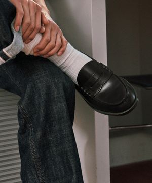 남성용 소가죽 와이드 페니로퍼 HS-9064_BLACK