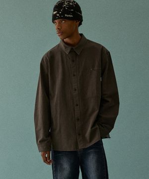 레이버 2106 면트윌 오버핏 다크그레이 셔츠