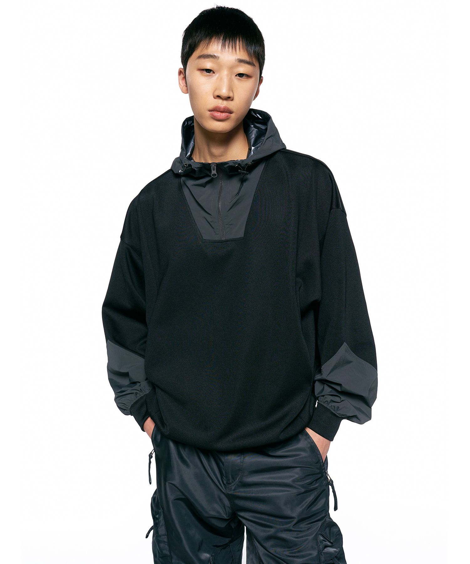【INSILENCE】SPORTY JERSEY HOODIE BLACK MUSINSA | INSILENCE SPORTY JERSEY HOODIE BLACK