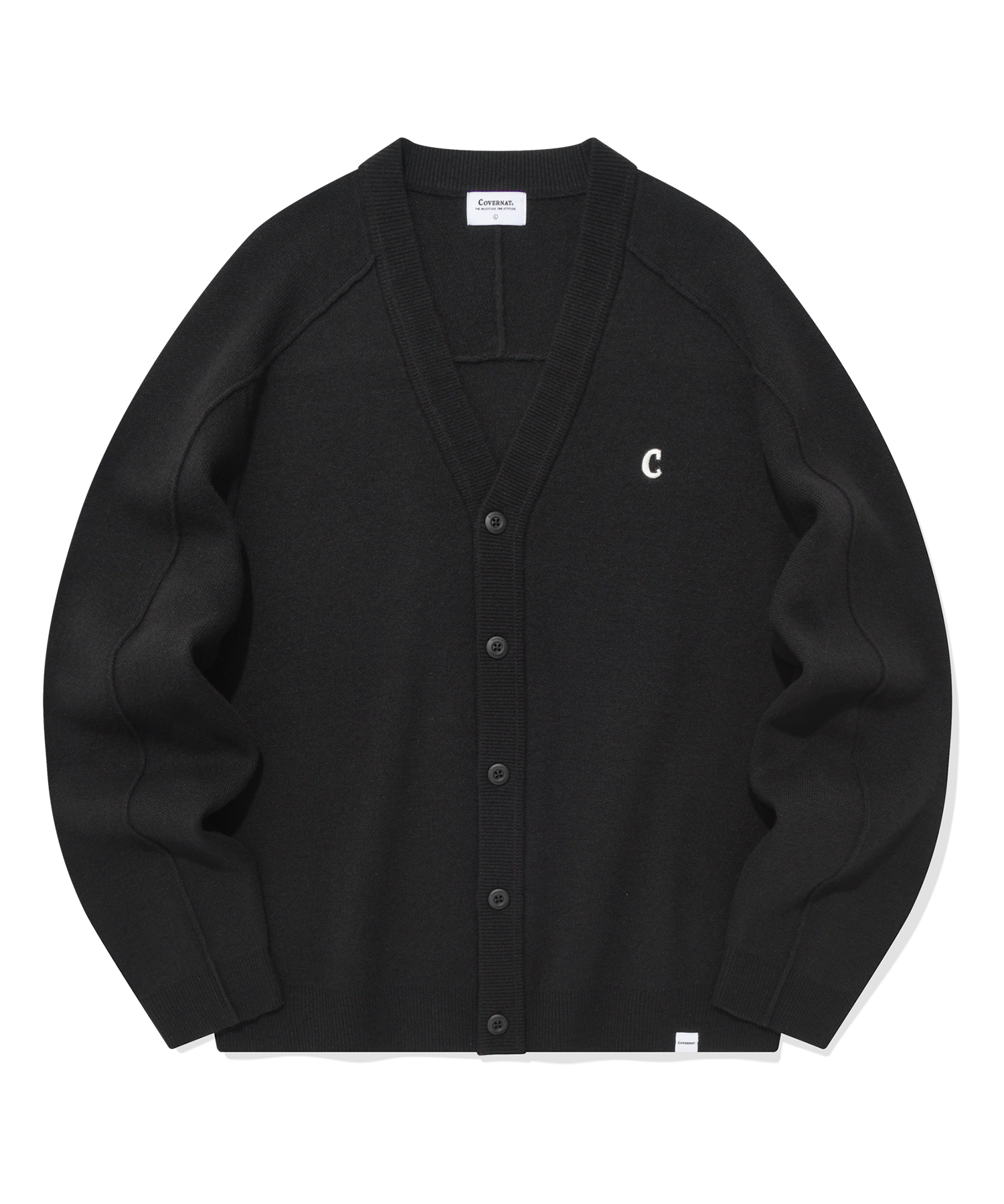 MUSINSA | COVERNAT Authentic C logo cardigan black