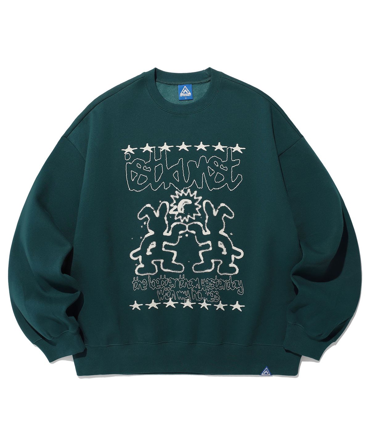 이스트쿤스트(ISTKUNST) TWIN RABBIT SWEATSHIRTS_DEEP GREEN(IK2DFMM464A)