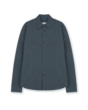 COTTON STITCHED MILITARY SHIRT DARK GREY