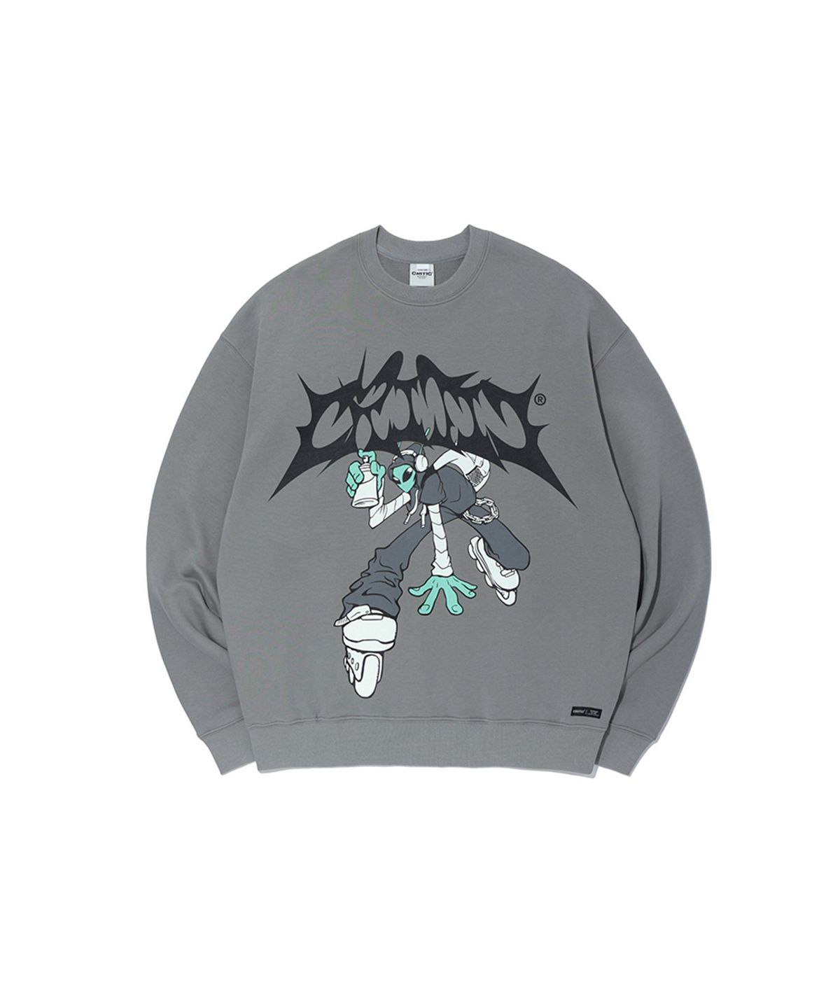 크리틱(CRITIC) ALIEN GRAFFITI SWEATSHIRTS LIGHT GREY