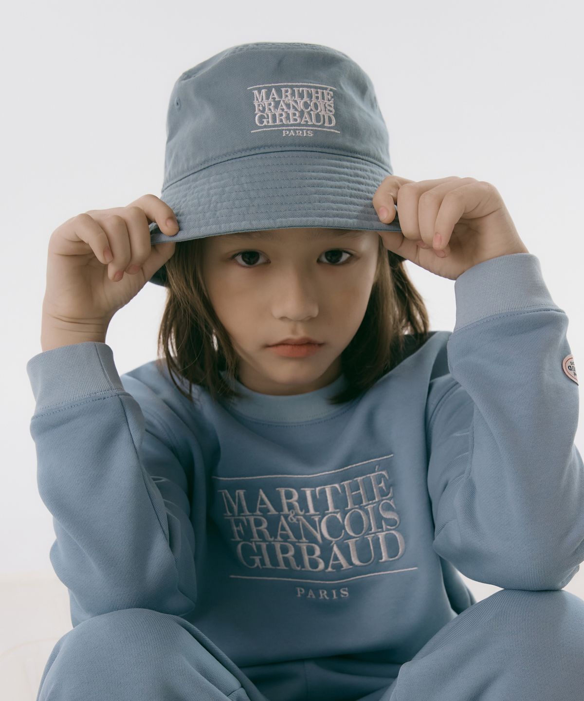 마리떼 키즈(MARITHÉ KIDS) ENFANT CLASSIC LOGO BUCKET HAT ash blue