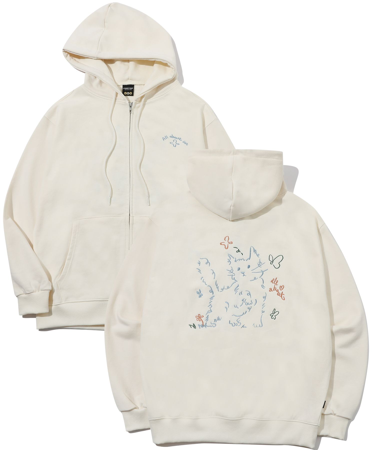MUSINSA | CPGN STUDIO About Love CAT Embroidery Hood Zip-up