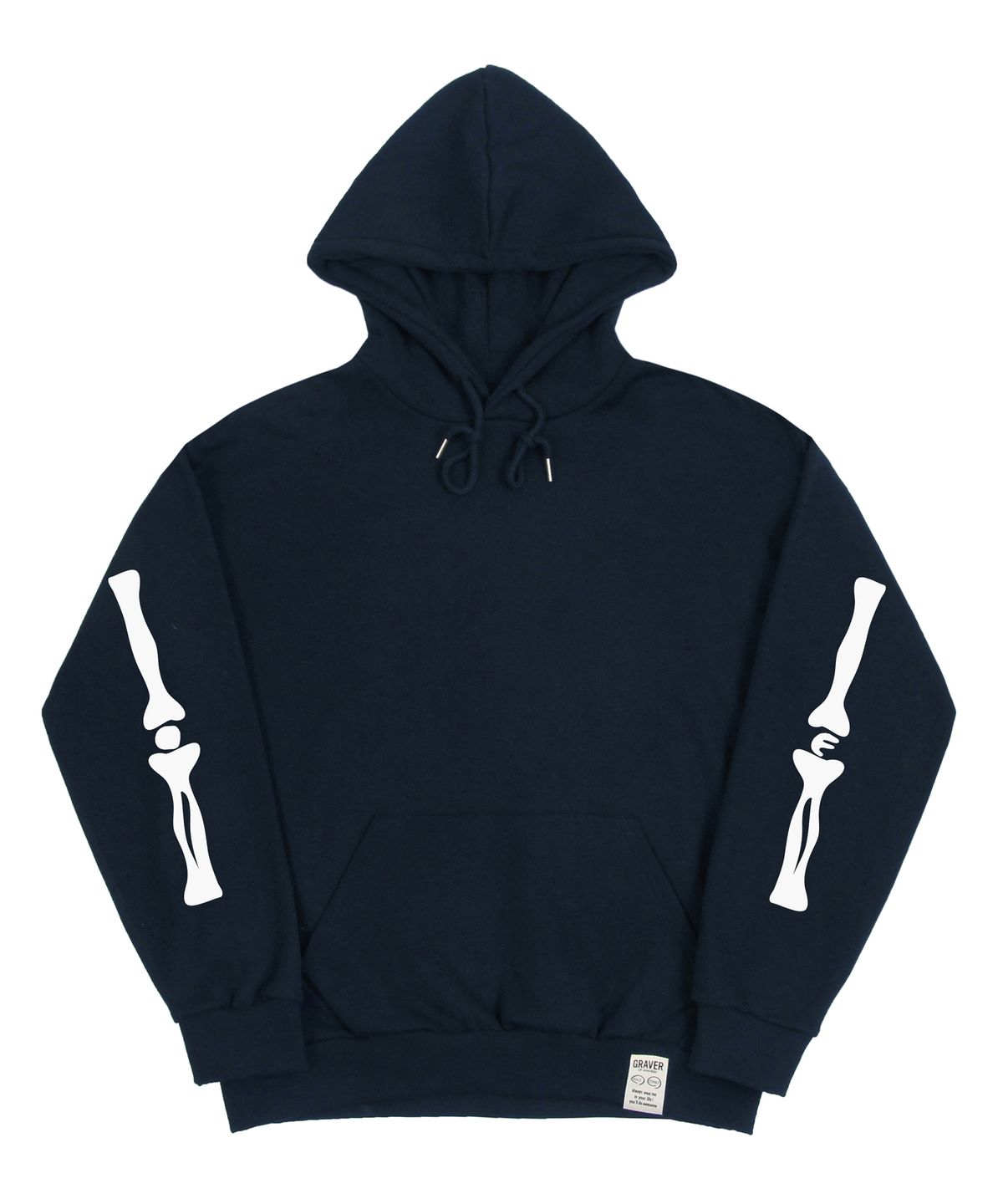 그레이버(GRAVER) [UNISEX]엘보우 OF 본 후드티_네이비