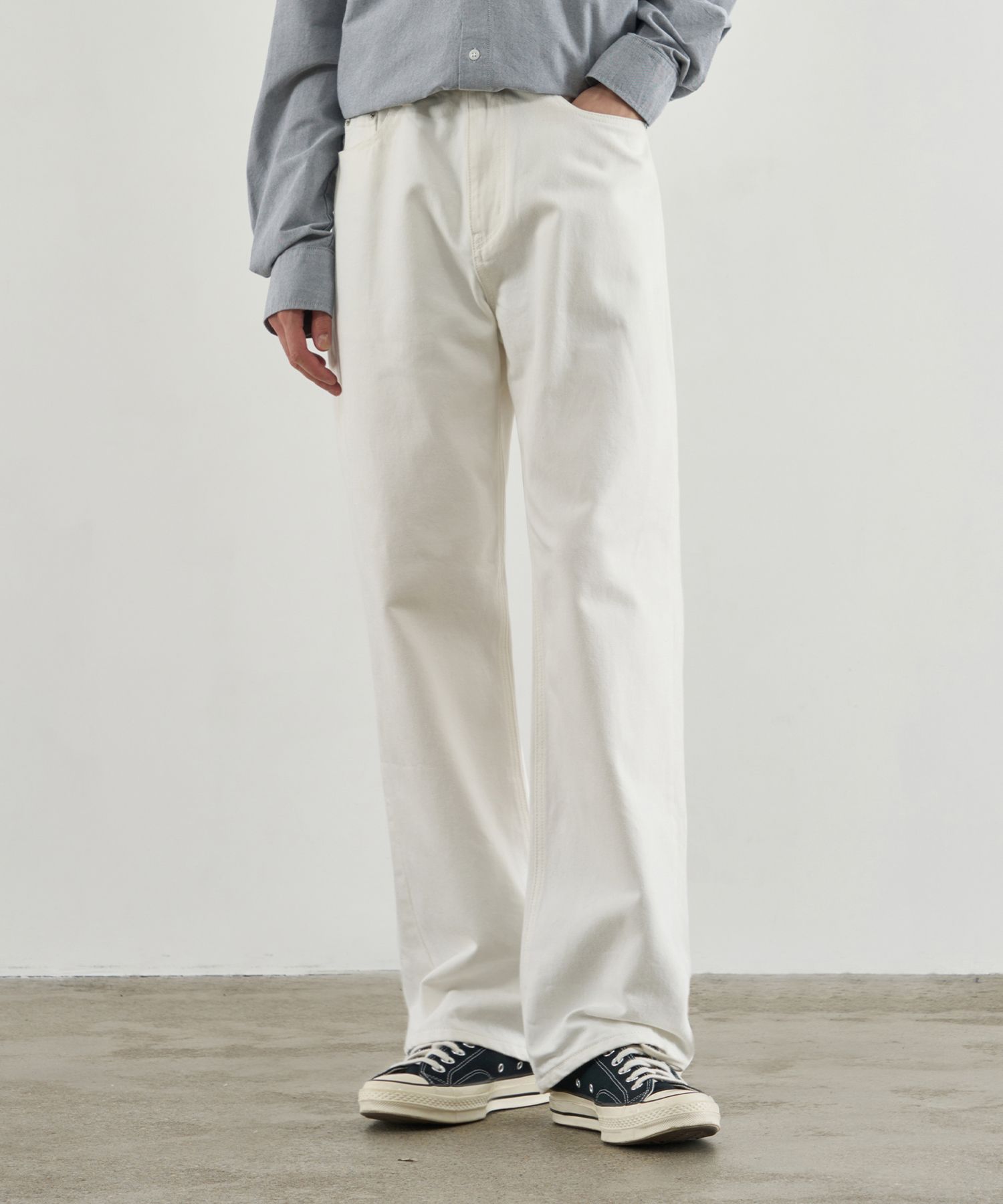 MUSINSA | DRAW FIT Usual Semi-Wide Denim Pants [WHITE]
