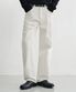 유주얼 세미 와이드 데님 팬츠 [WHITE]
