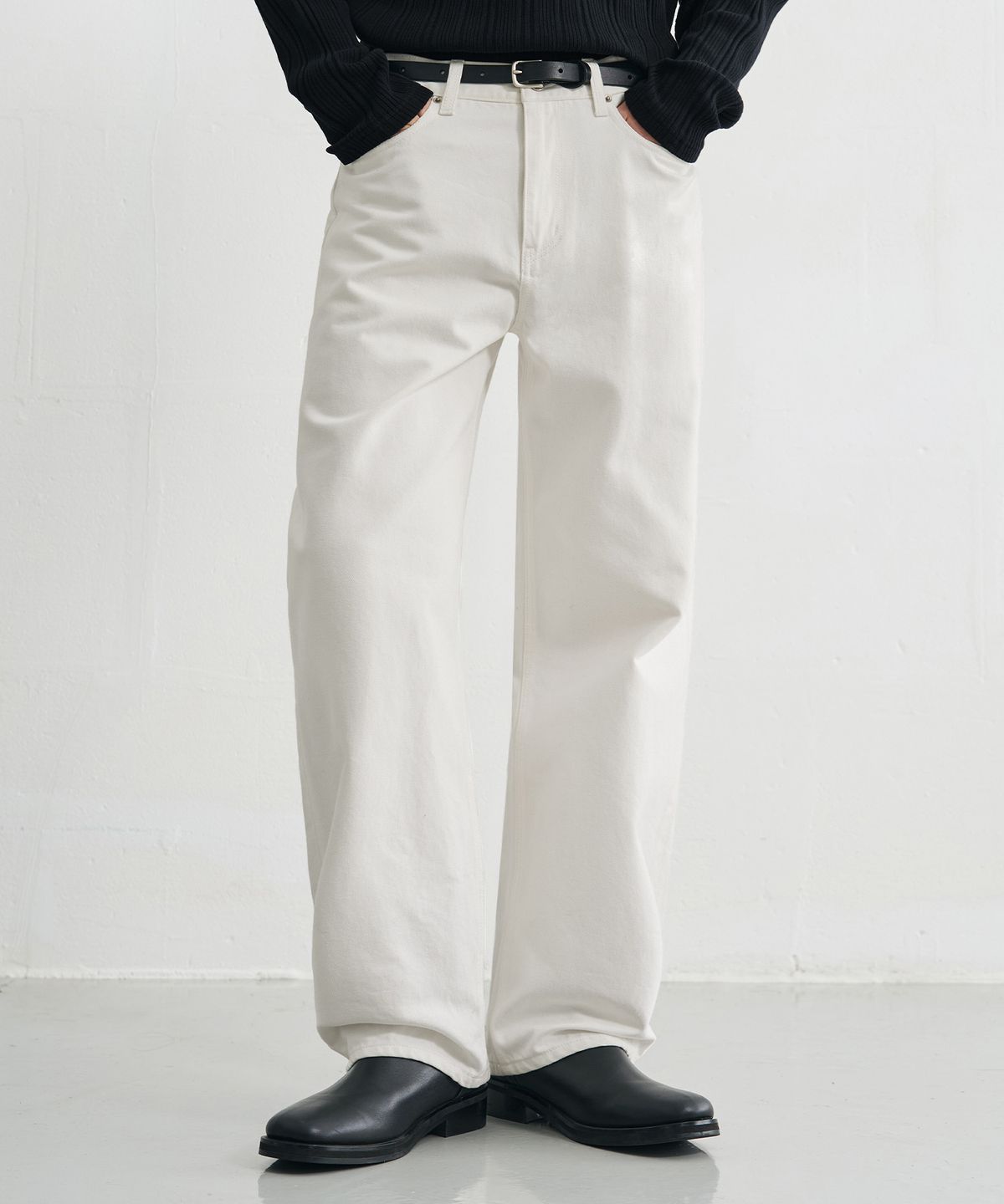 드로우핏(DRAW FIT) 유주얼 세미 와이드 데님 팬츠 [WHITE]