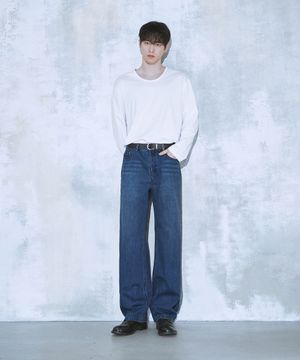 [서강준 PICK] 유주얼 세미 와이드 데님 팬츠 [BLUE]