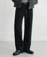 유주얼 세미 와이드 데님 팬츠 [BLACK]